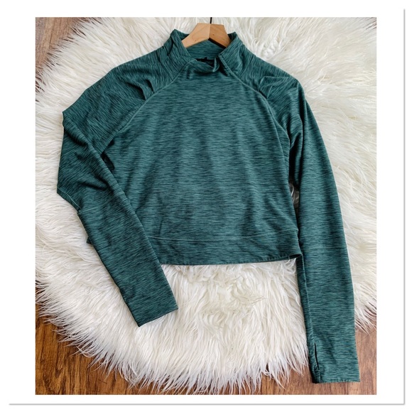 Prana Zandra Funnel Neck Yoga Top Heathered Green Size Large - Picture 7 of 9